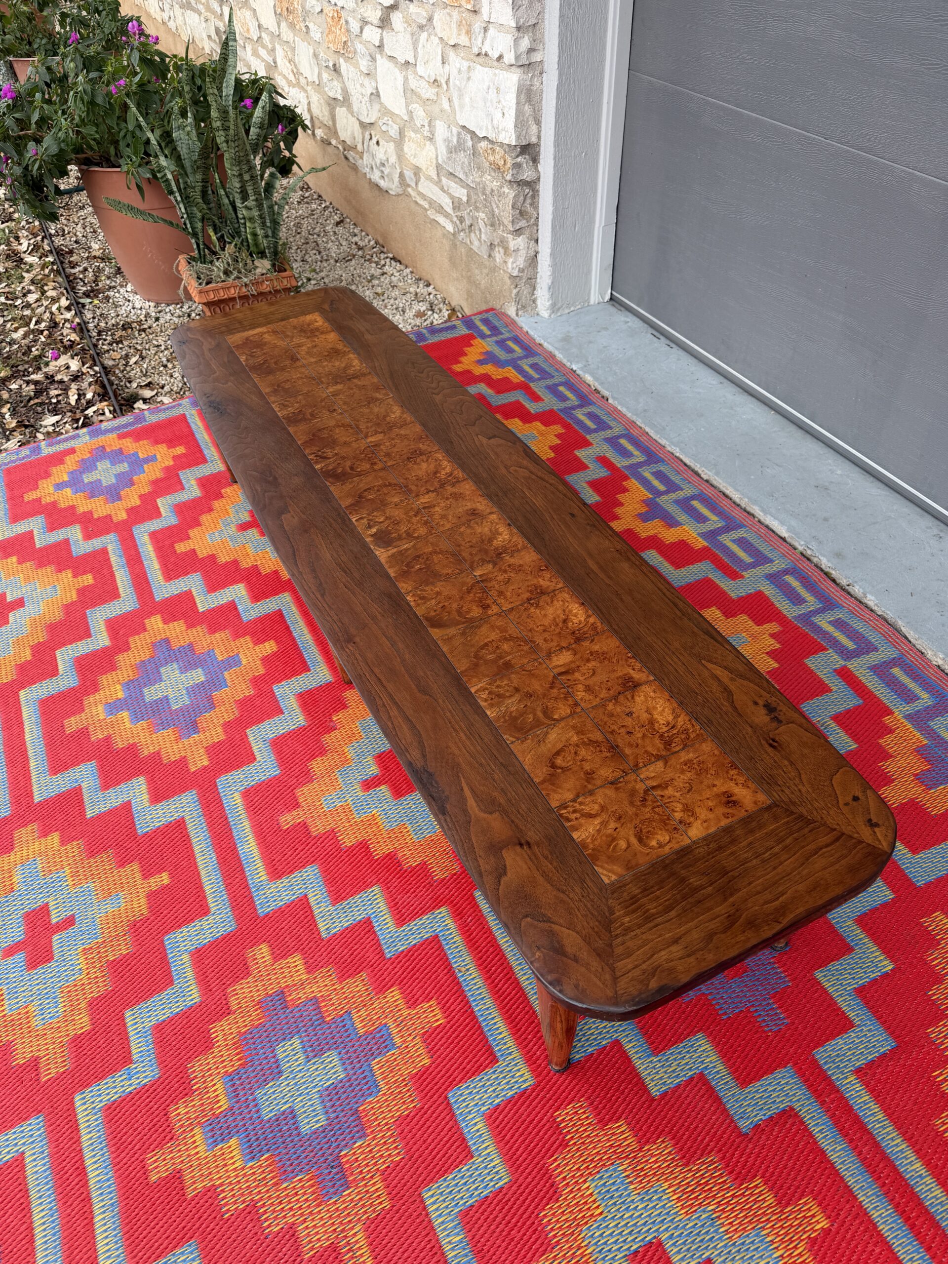 Burl Inlay Coffee Table - Image 4