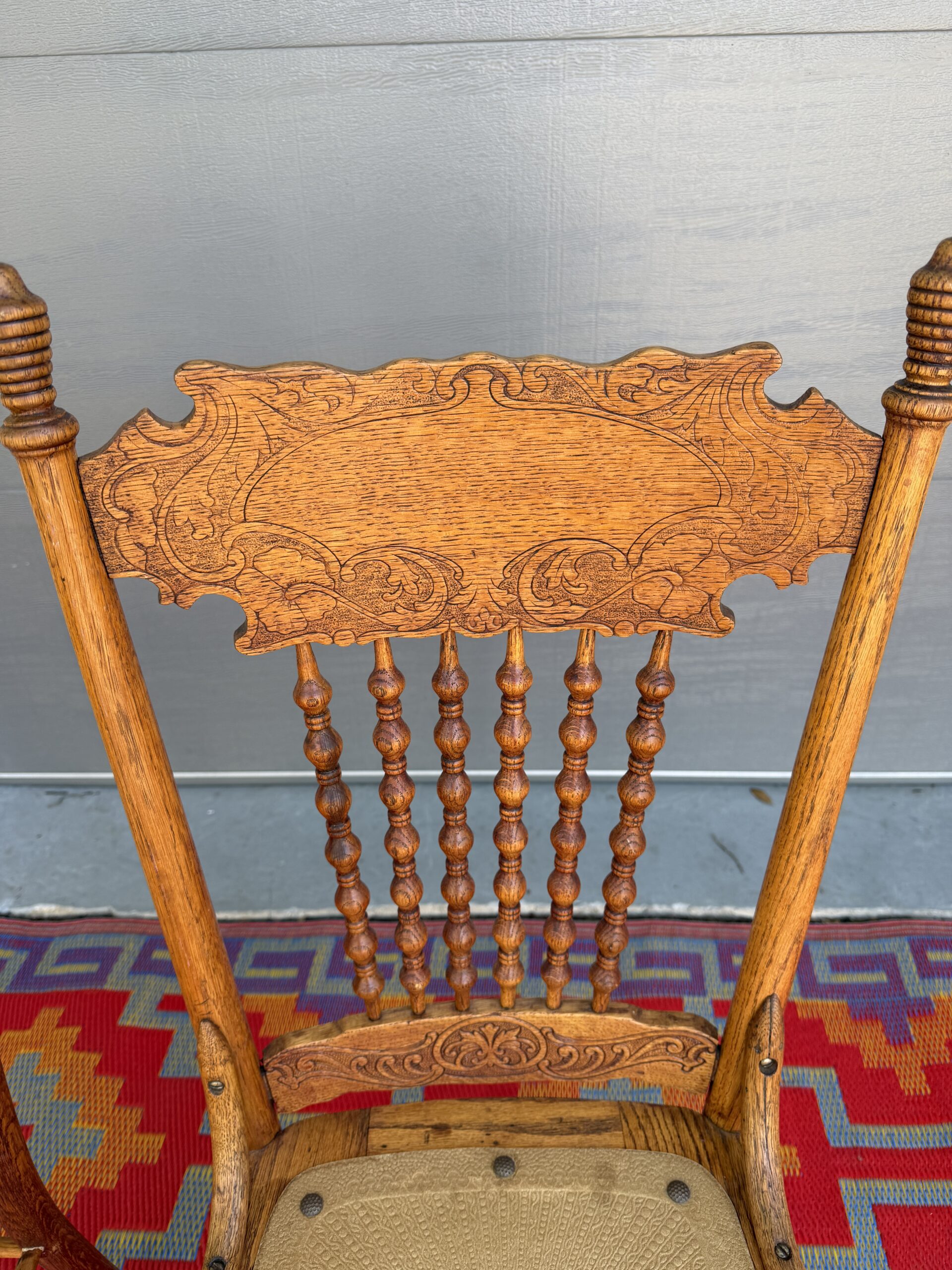 Antique Pressed Back Chairs (Pair) - Image 3