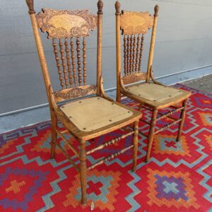Antique Pressed Back Chairs (Pair)