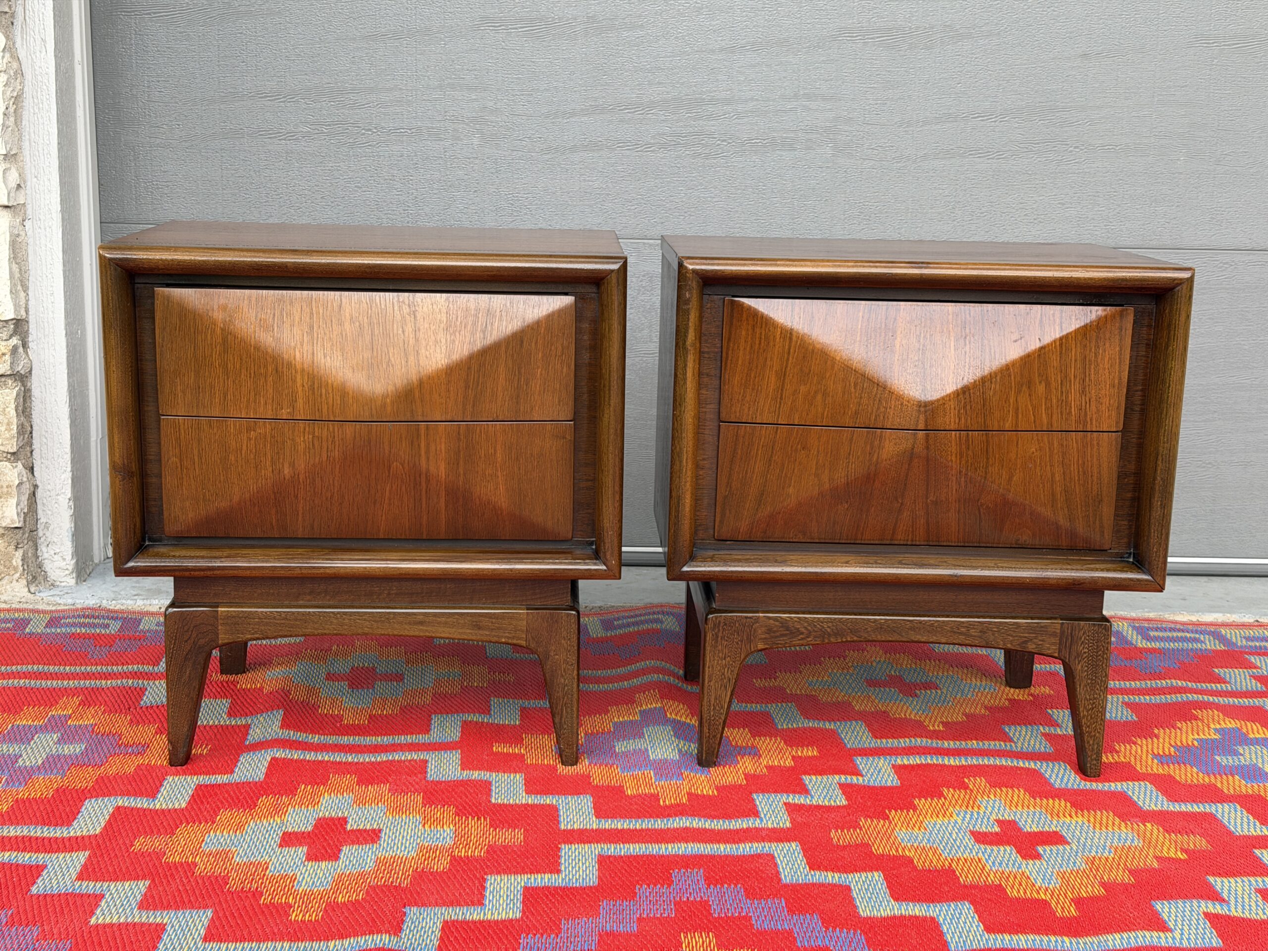 Diamond Front Nightstands - Pair - Image 2