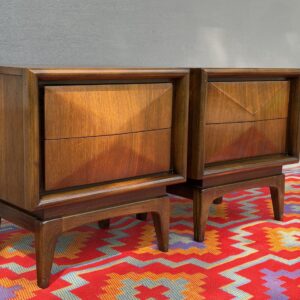 Diamond Front Nightstands - Pair