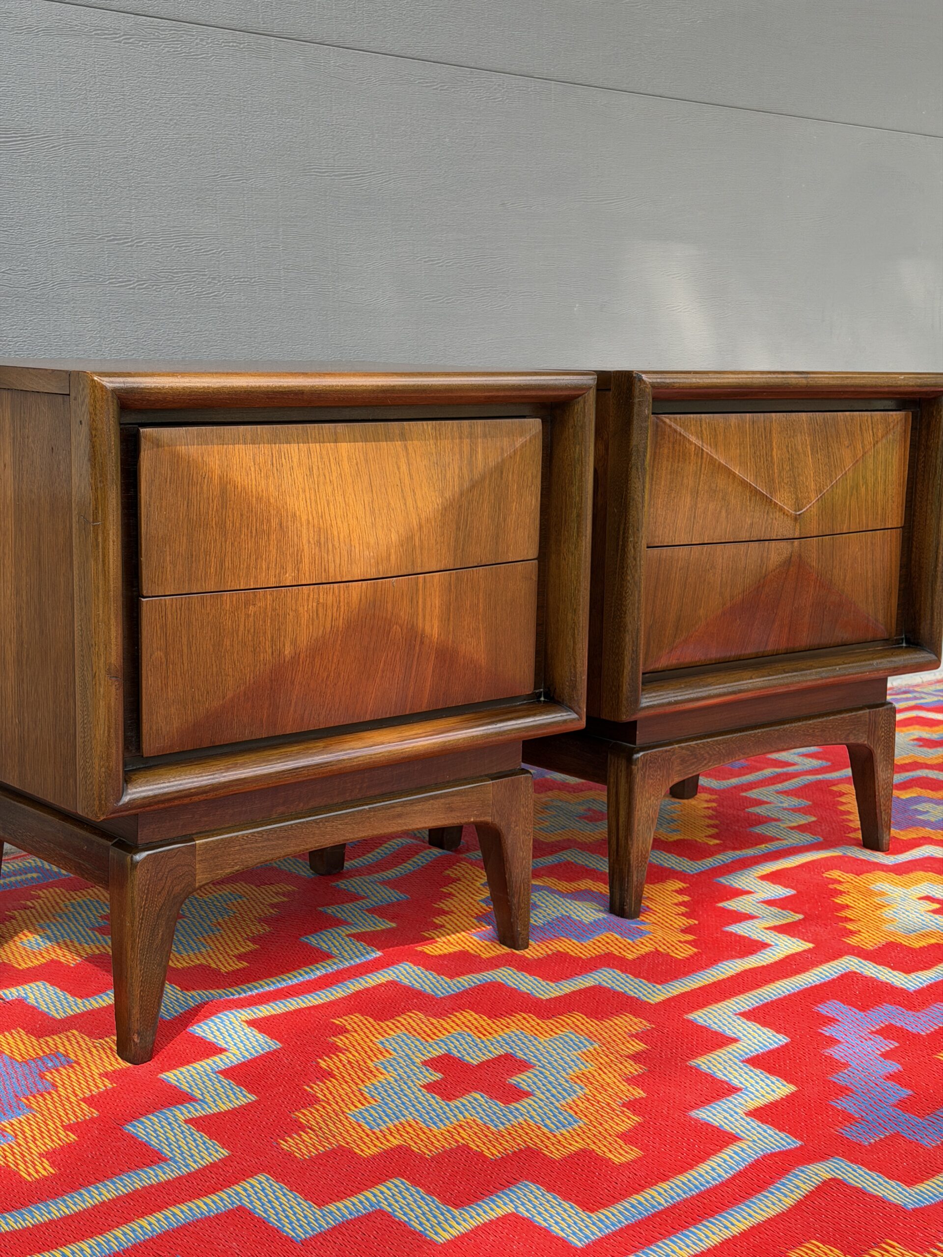 Diamond Front Nightstands - Pair