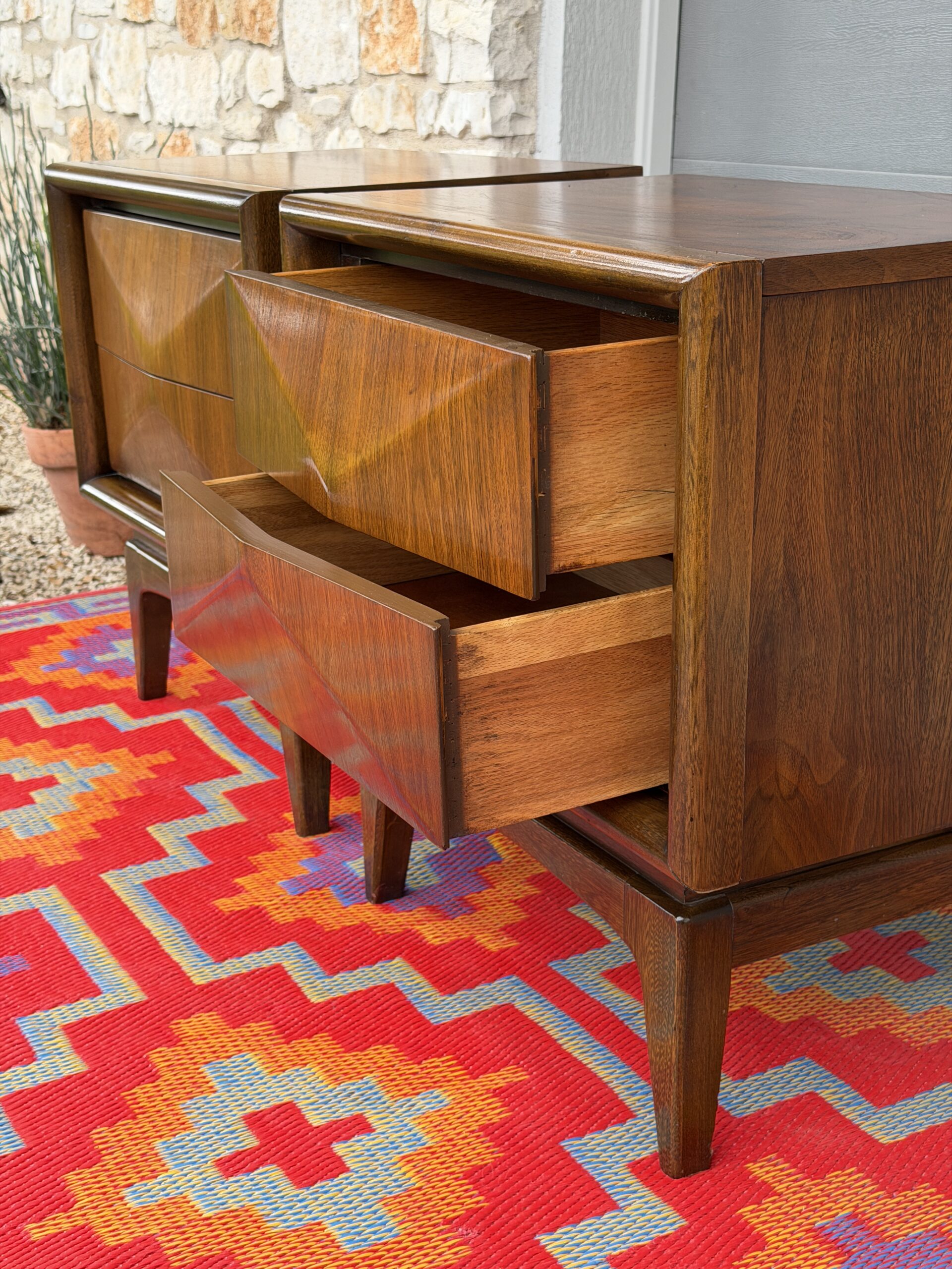 Diamond Front Nightstands - Pair - Image 6