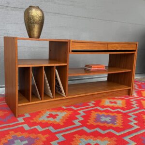 Modular Teak Storage Shelf & Desk