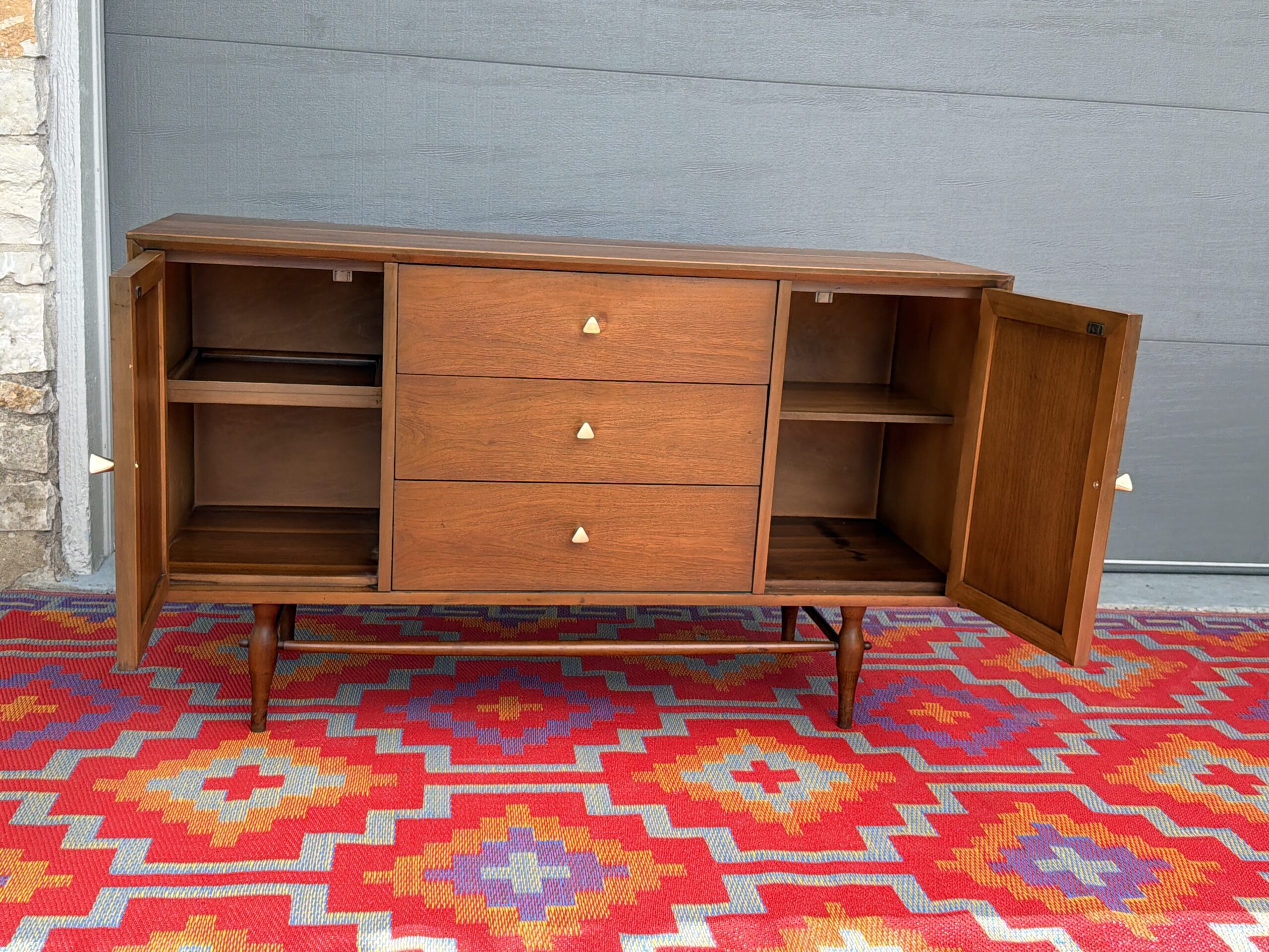 Walnut and Cane Credenza - Image 5