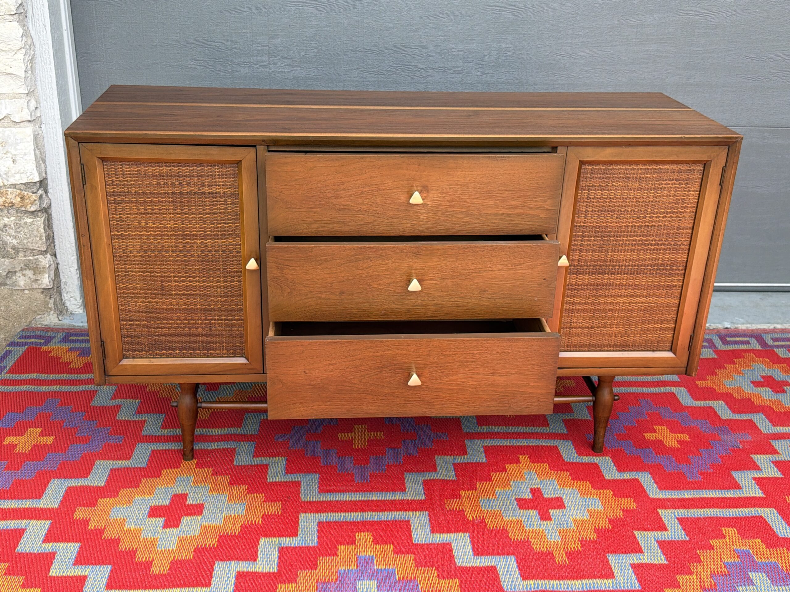 Walnut and Cane Credenza - Image 4