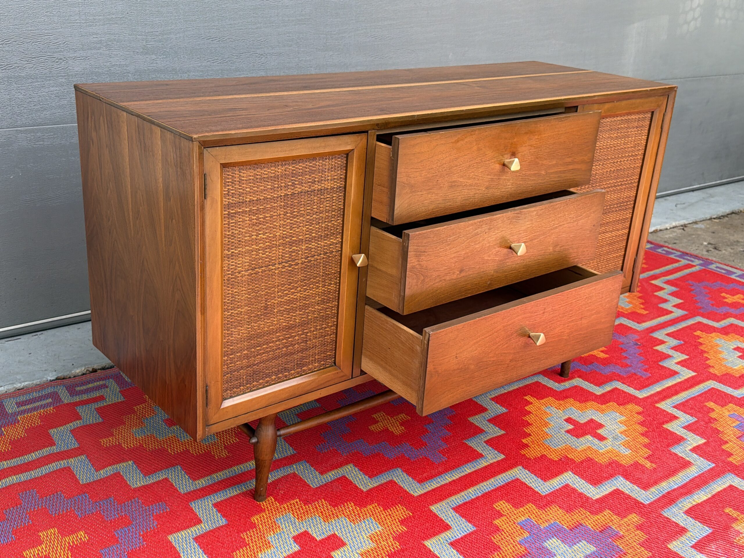 Walnut and Cane Credenza - Image 6