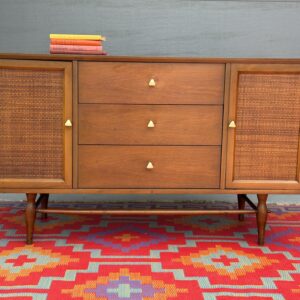 Walnut and Cane Credenza