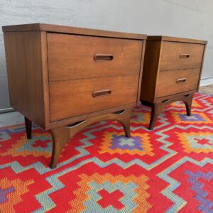 Sculpted Nightstands Pair