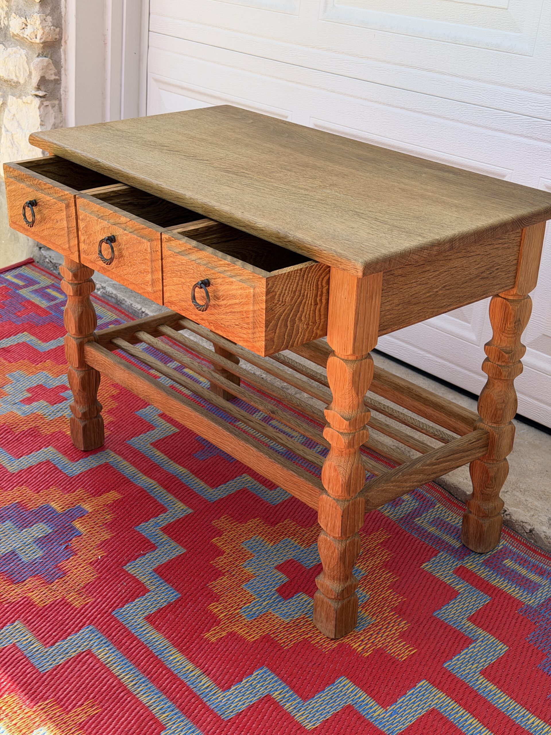 Danish Oak Side Table - Image 7