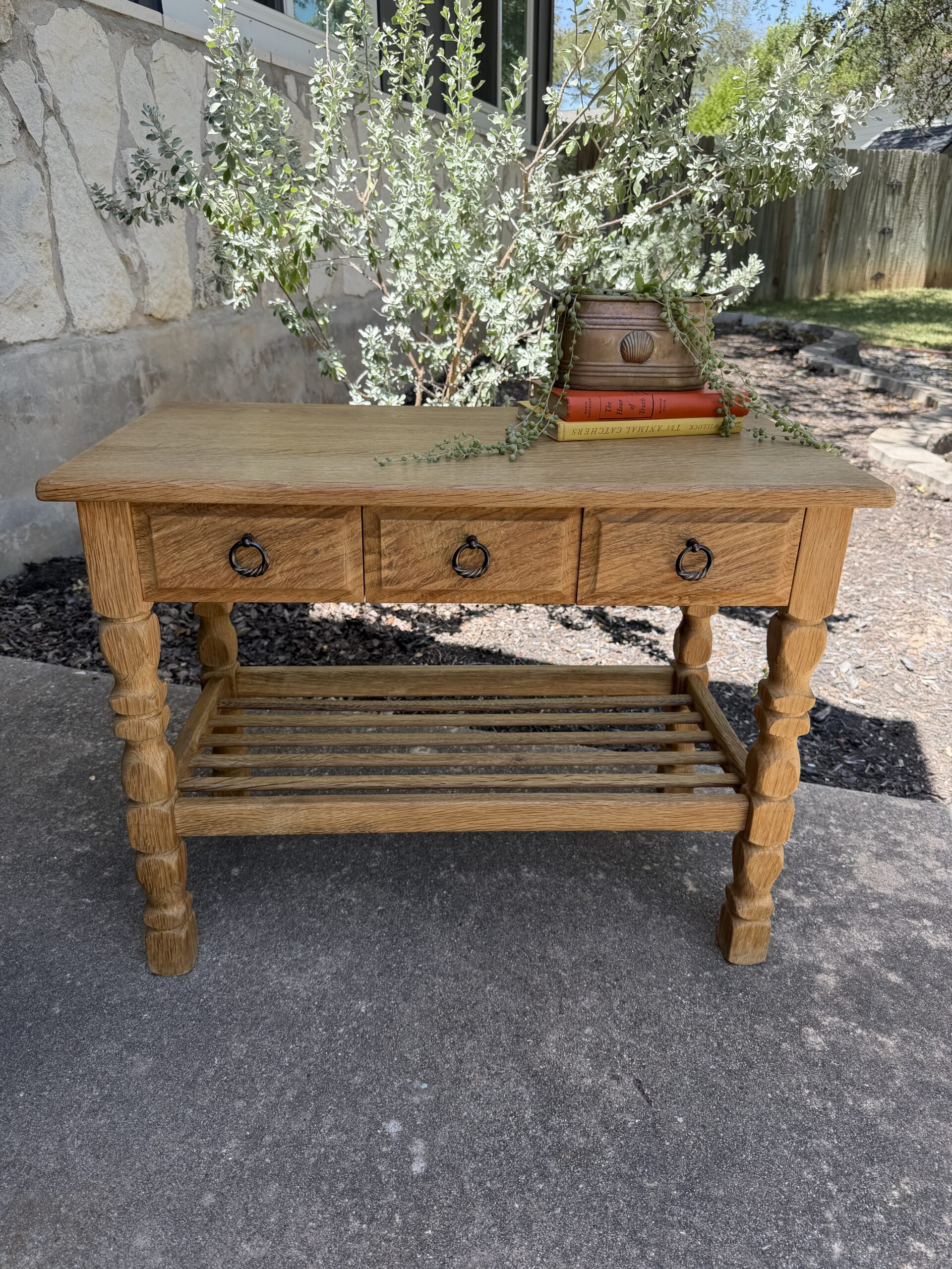 Danish Oak Side Table - Image 8