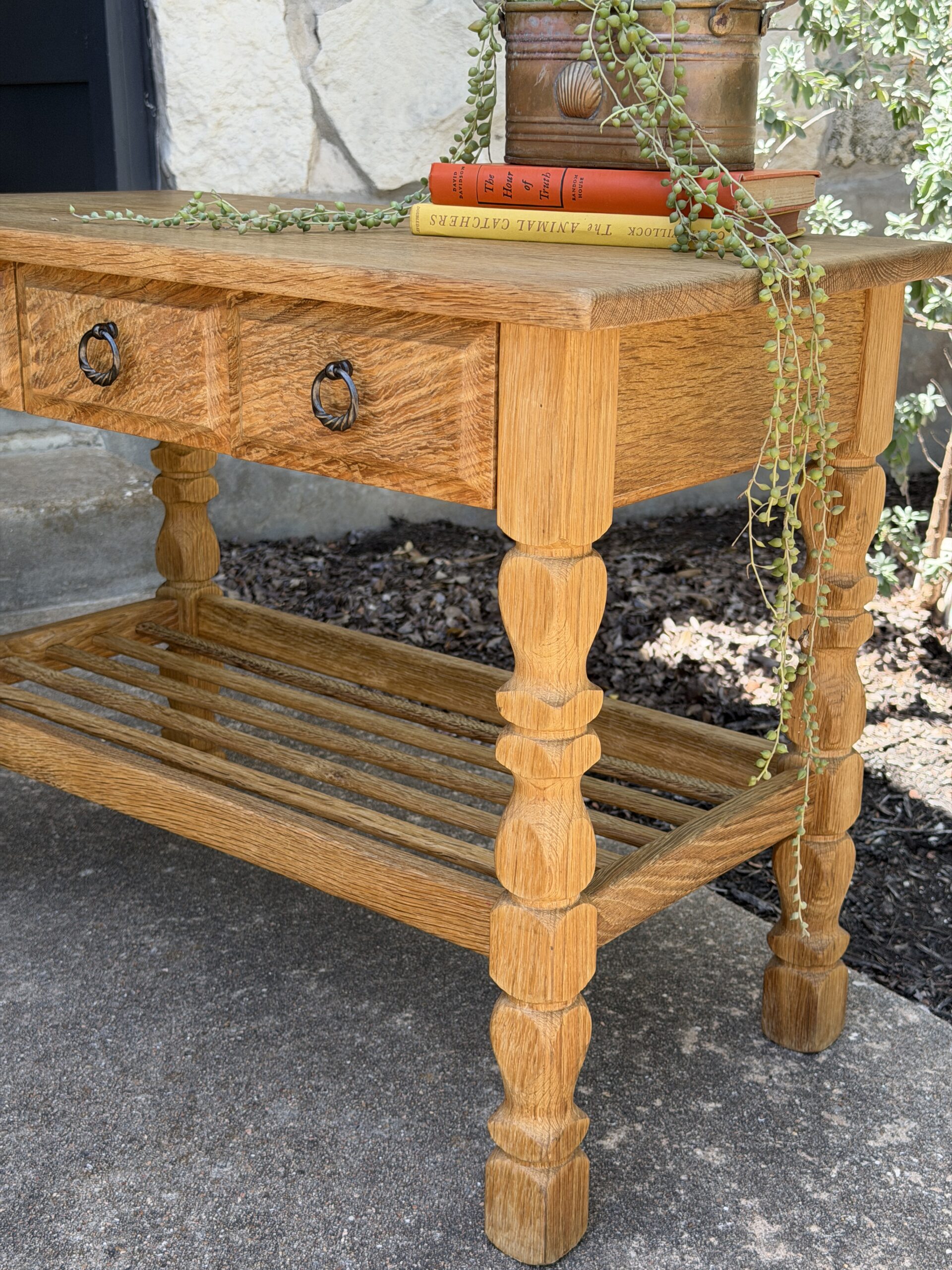 Danish Oak Side Table - Image 9