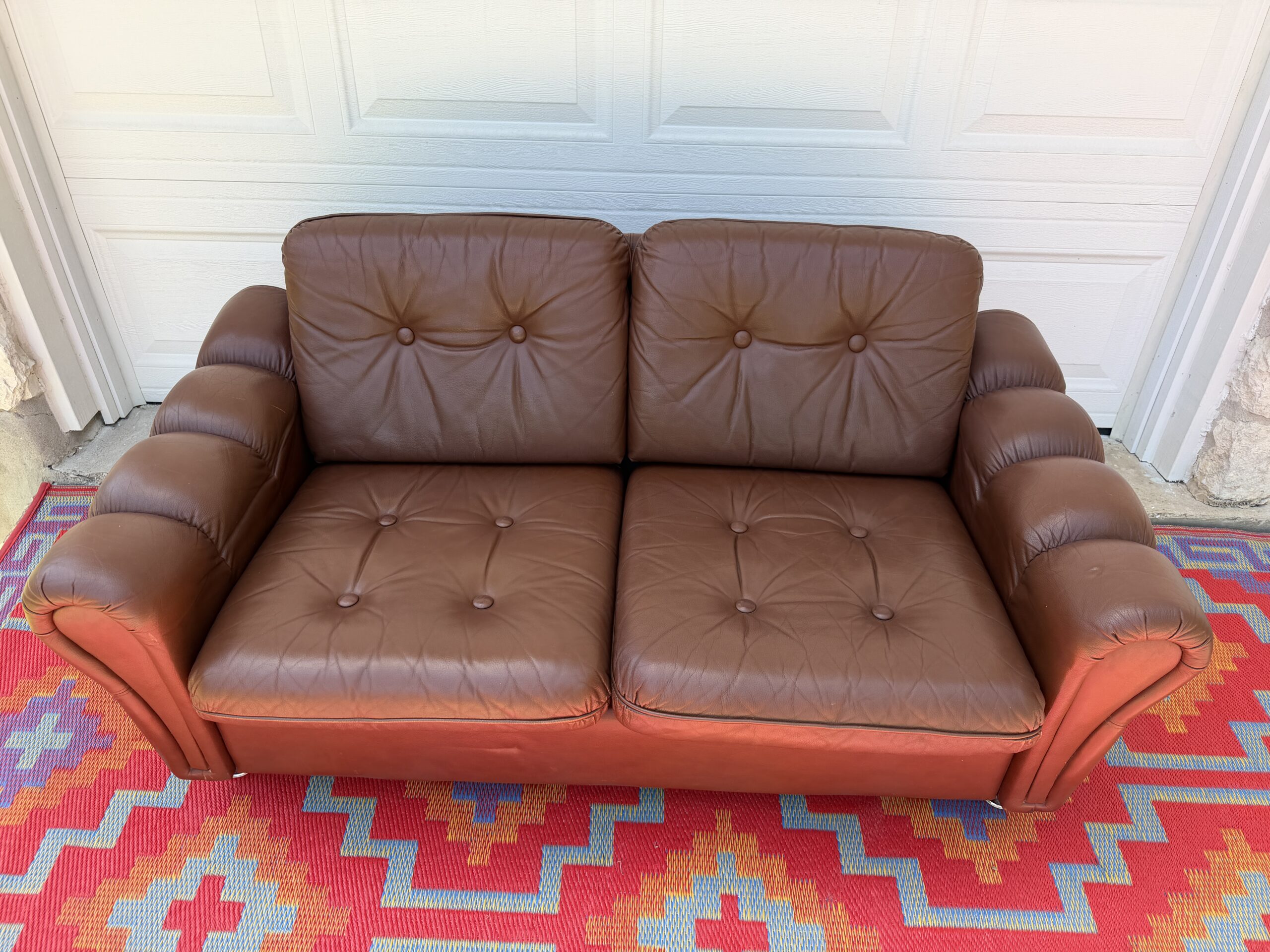 Danish Leather Sofa - Image 12