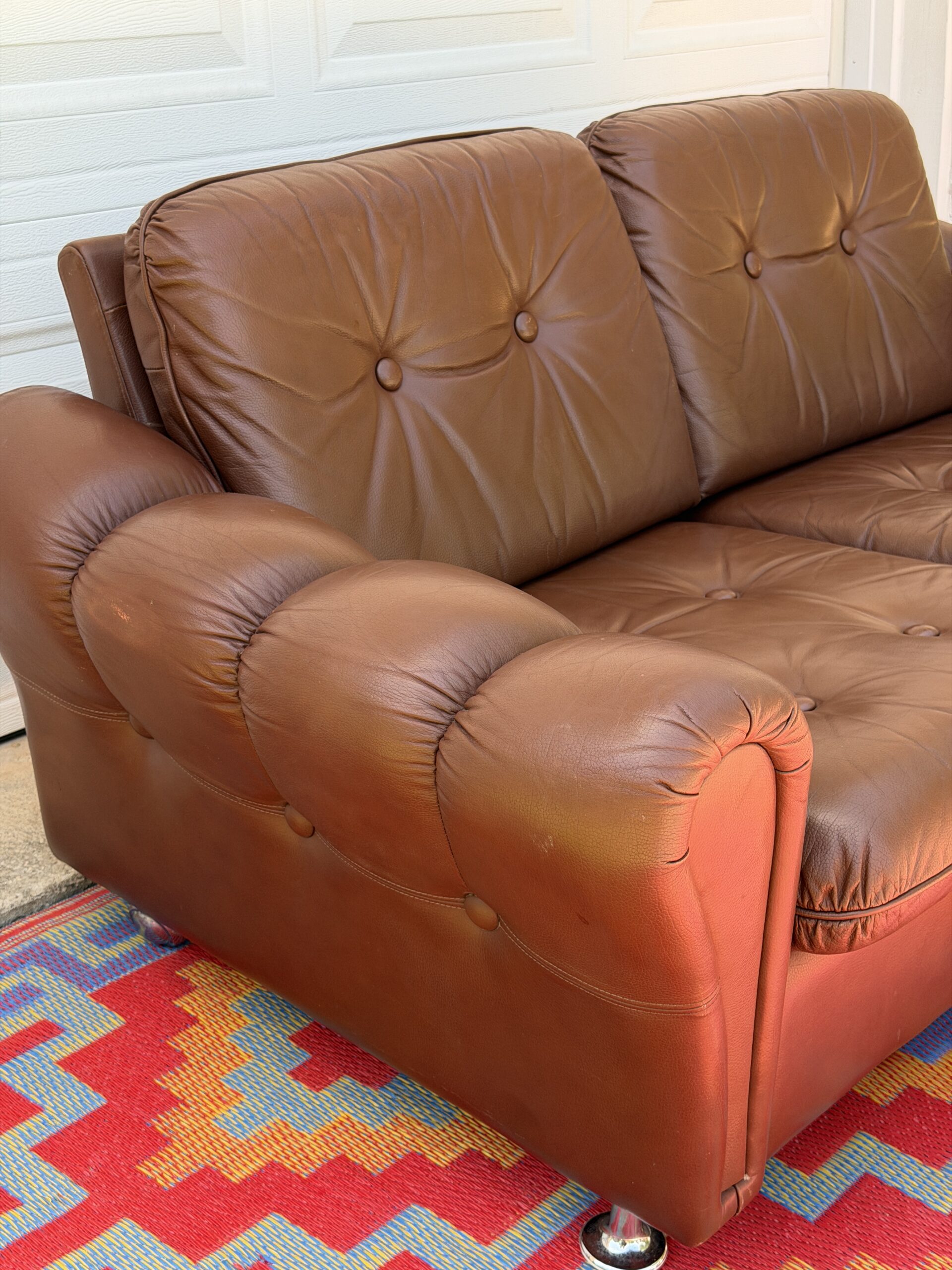 Danish Leather Sofa - Image 9