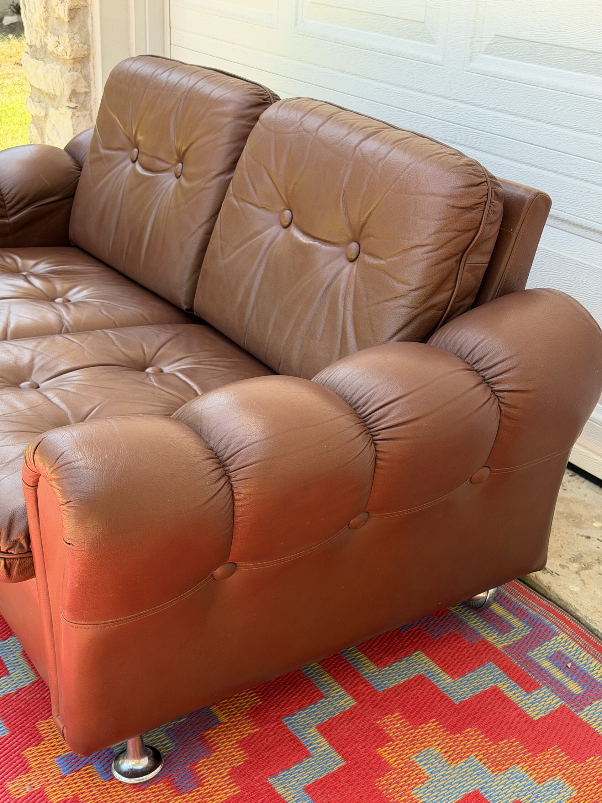Danish Leather Sofa - Image 11