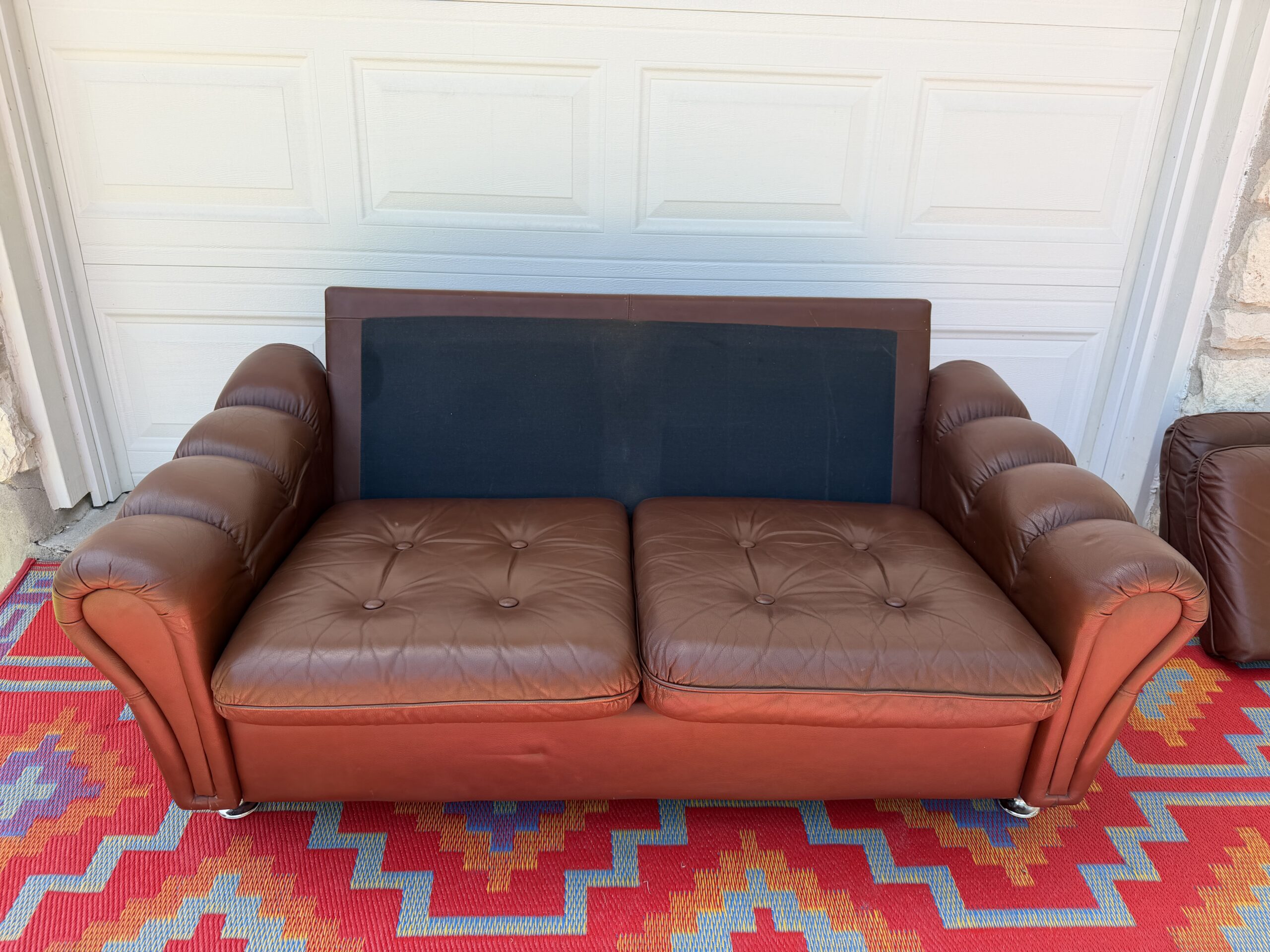 Danish Leather Sofa - Image 7