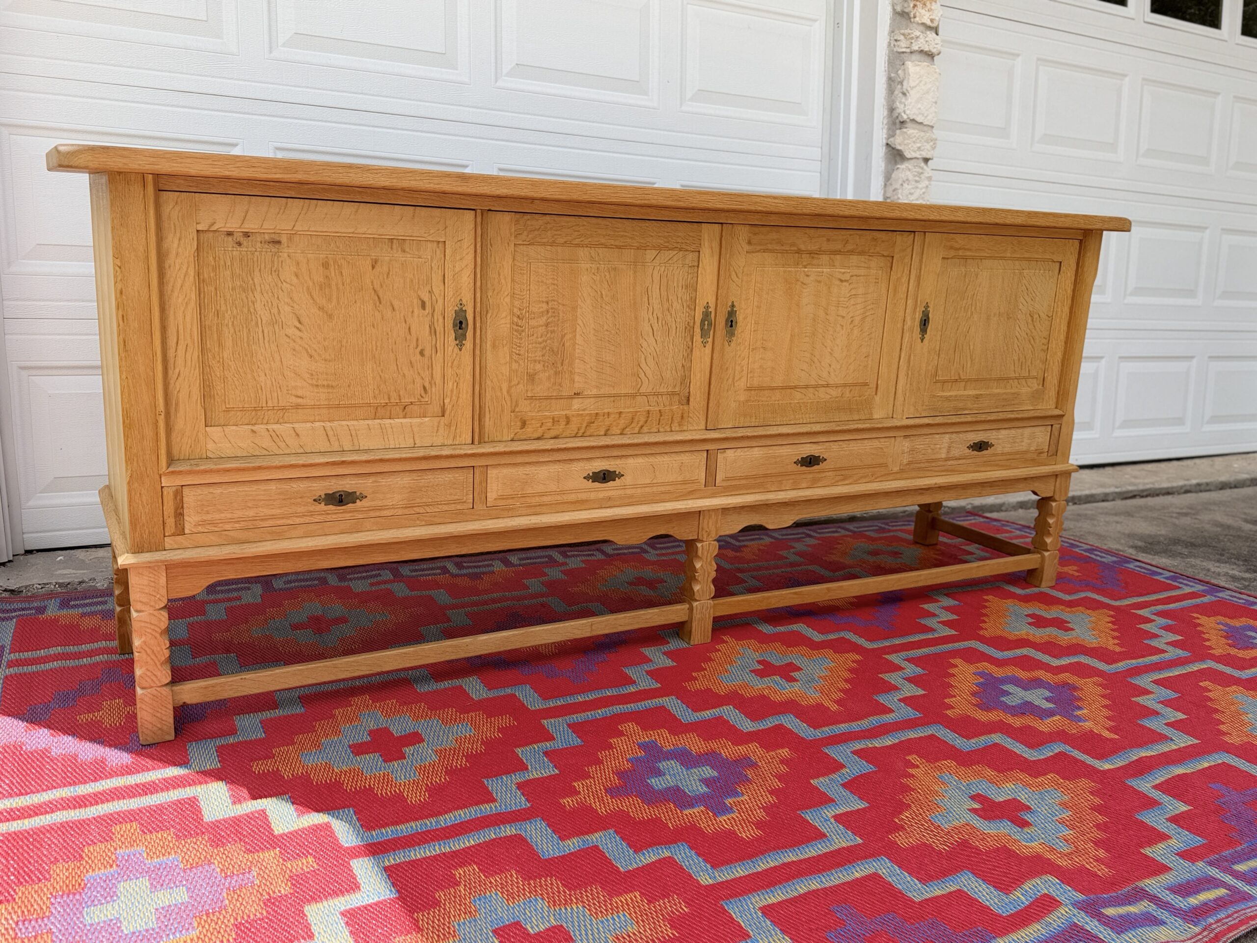 Danish Oak Long Credenza - Image 2