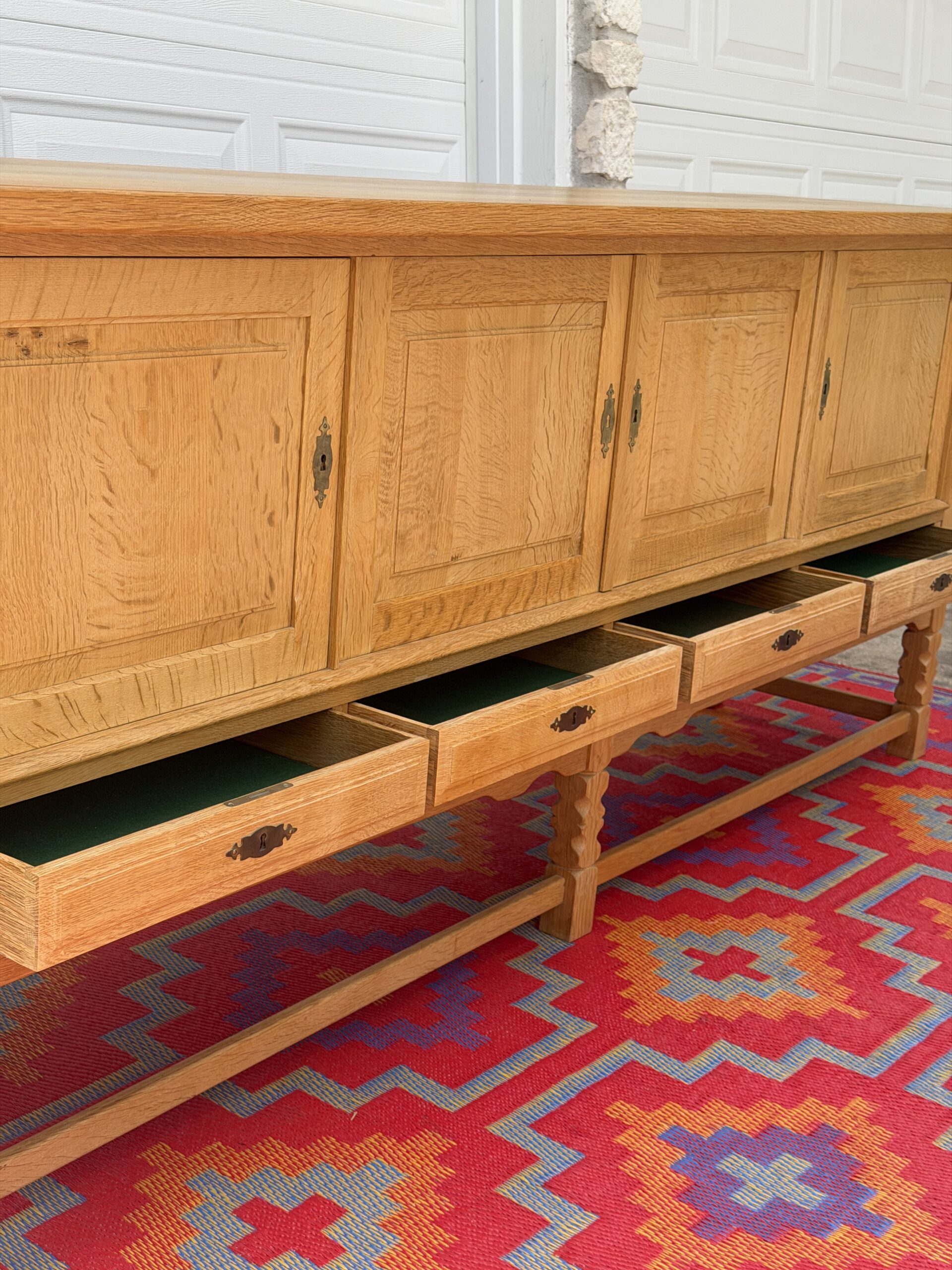 Danish Oak Long Credenza - Image 9