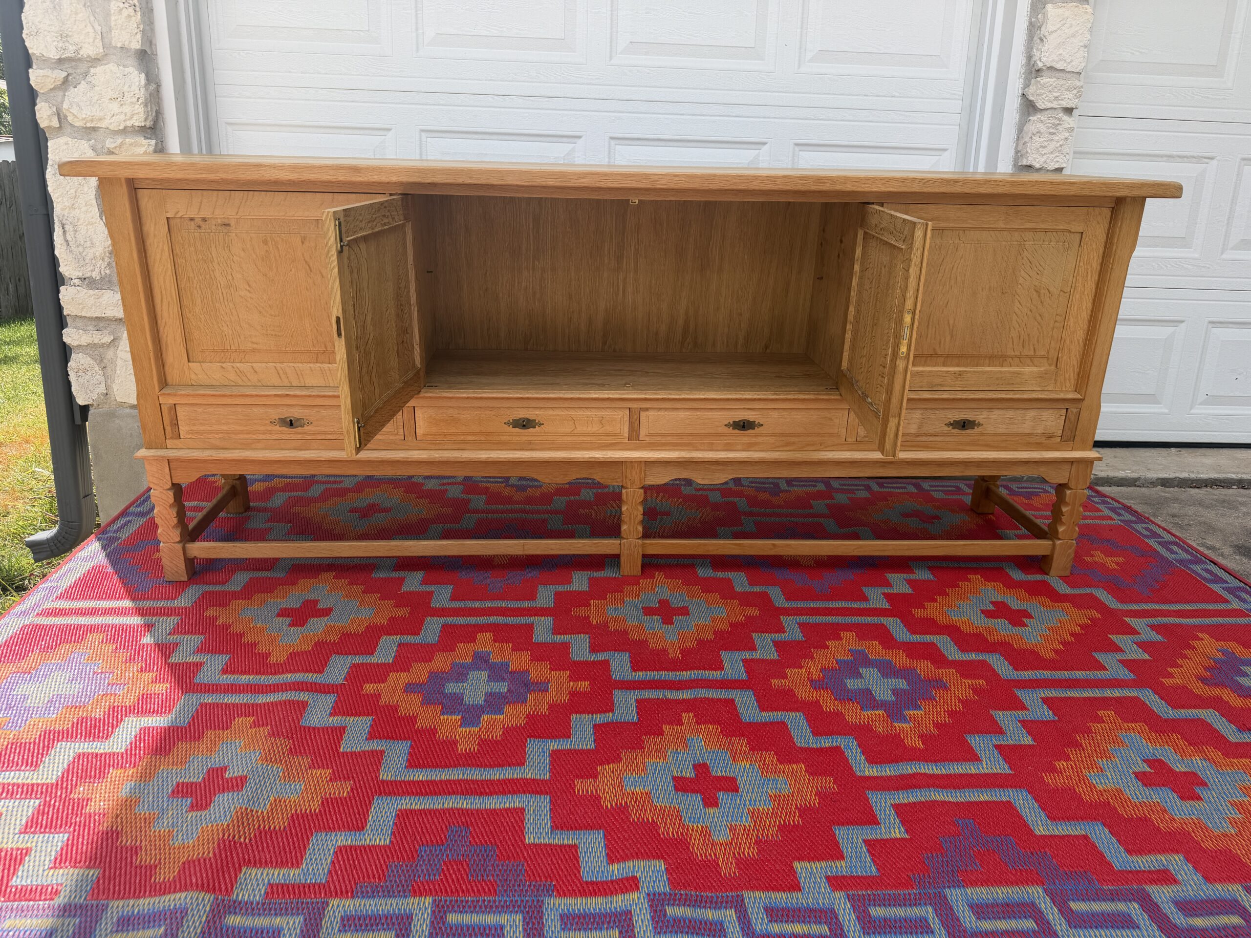 Danish Oak Long Credenza - Image 7