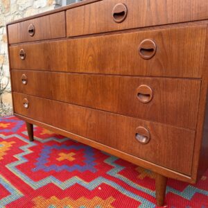 Teak Dresser with Sculpted Pulls