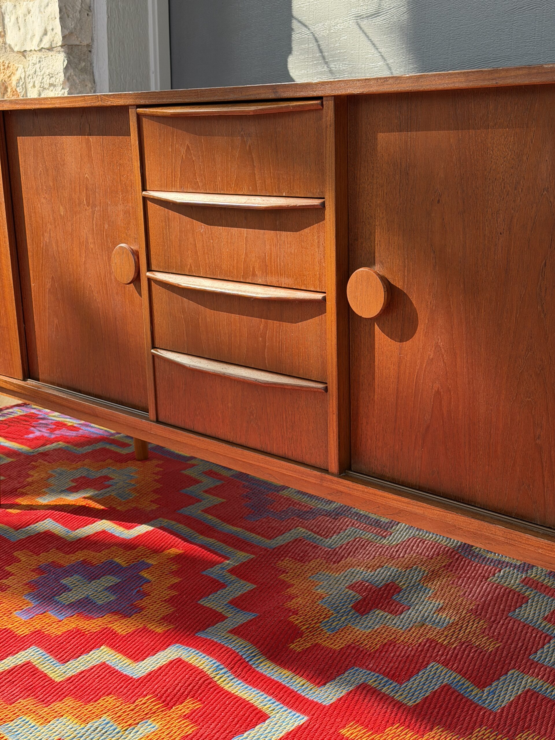 Danish Modern Teak Credenza with Circular Pulls - Image 6