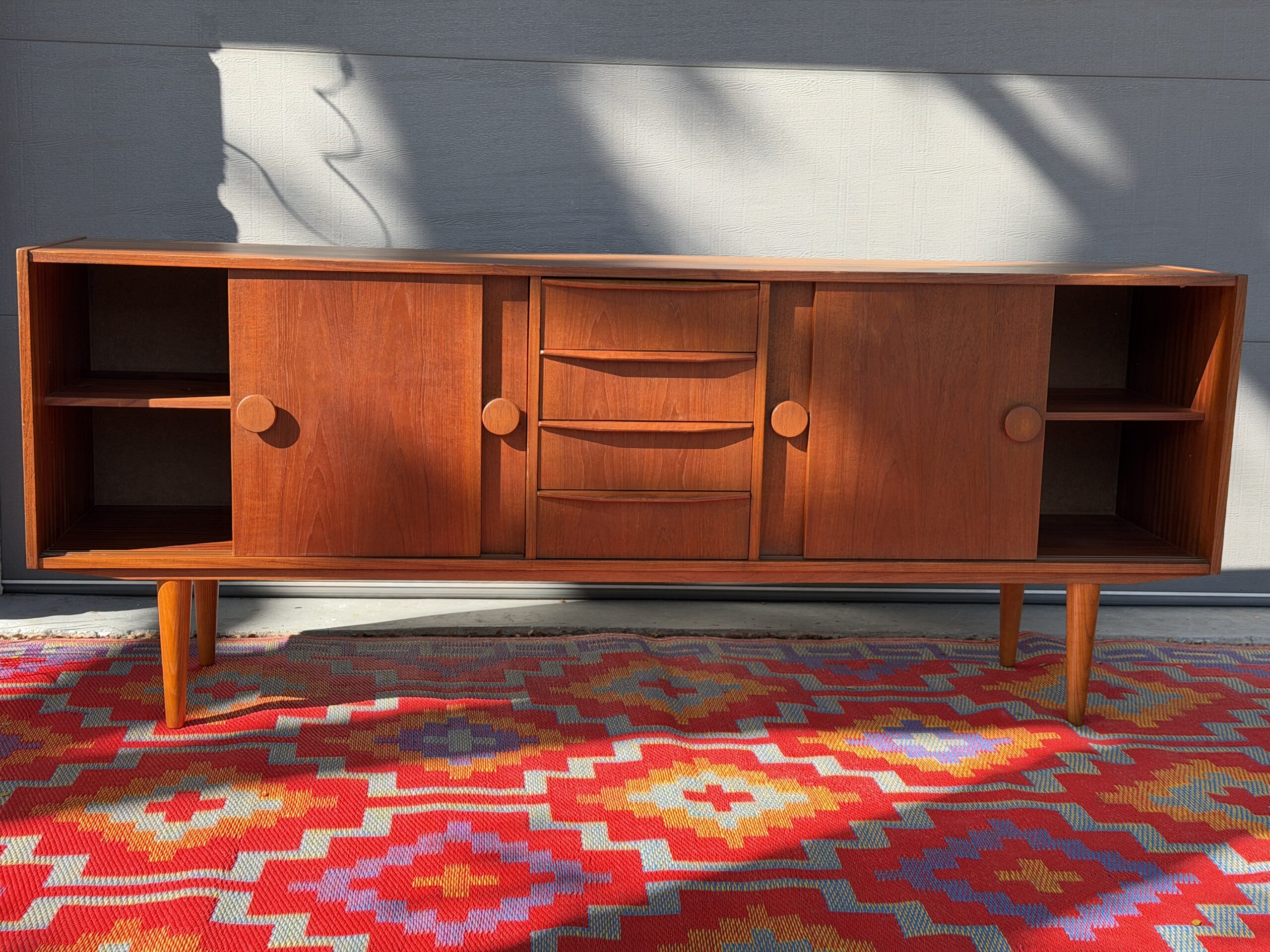 Danish Modern Teak Credenza with Circular Pulls - Image 5