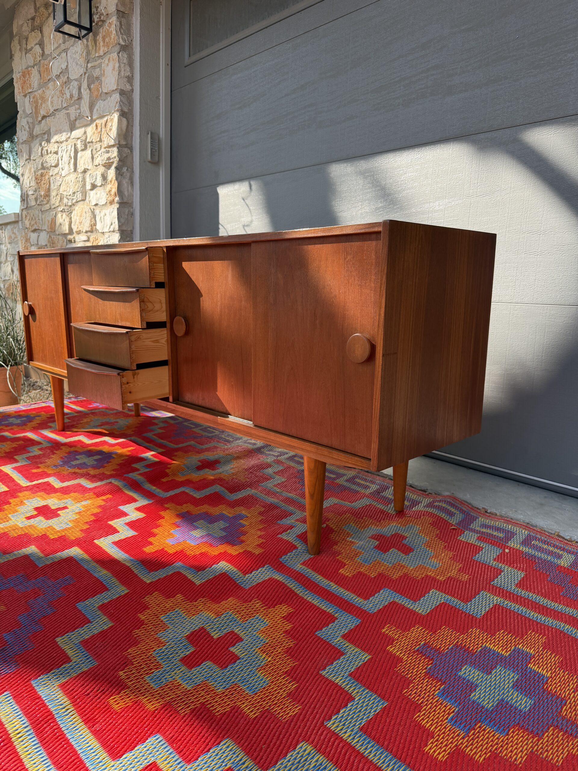Danish Modern Teak Credenza with Circular Pulls - Image 10