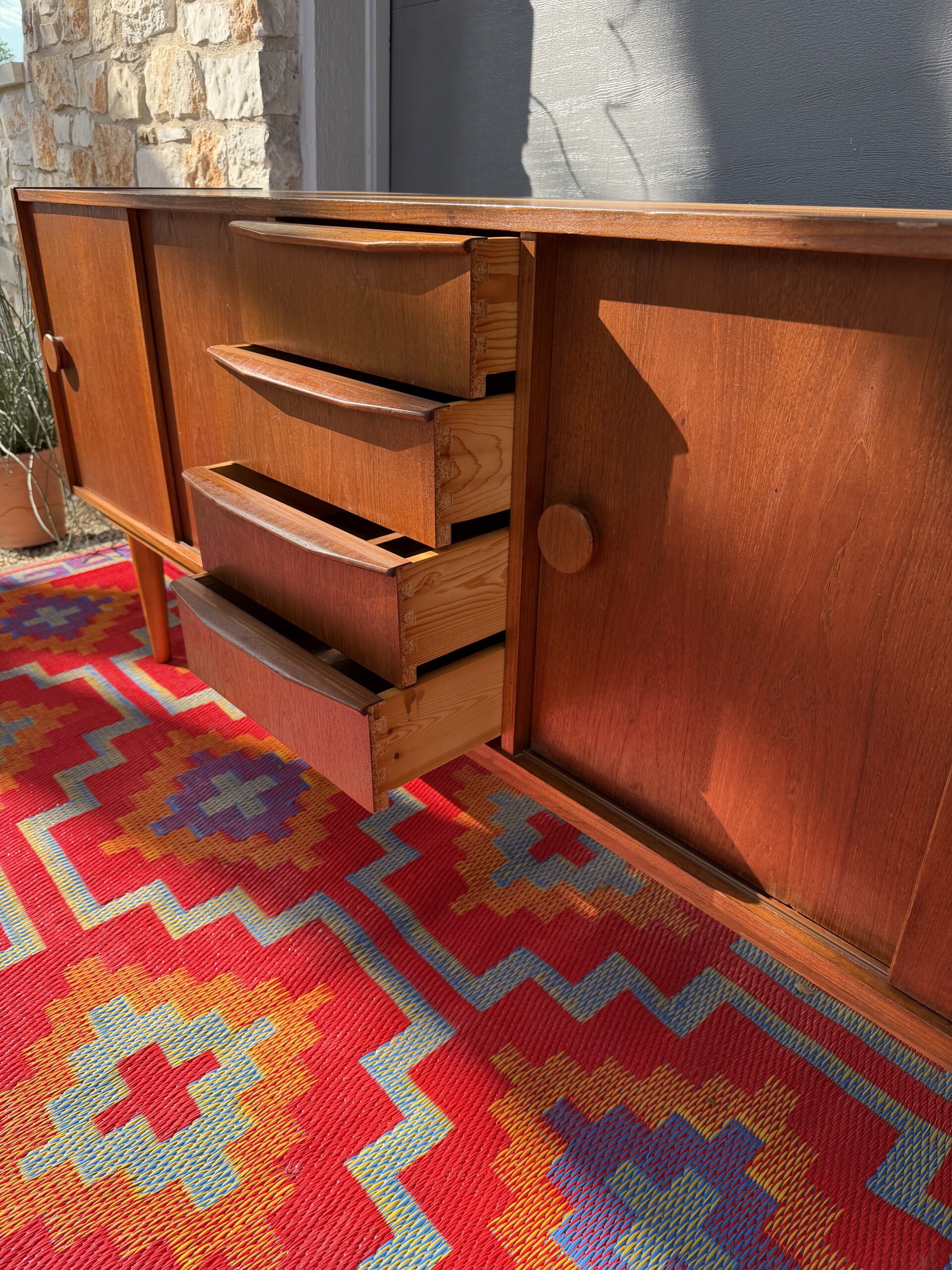 Danish Modern Teak Credenza with Circular Pulls - Image 7