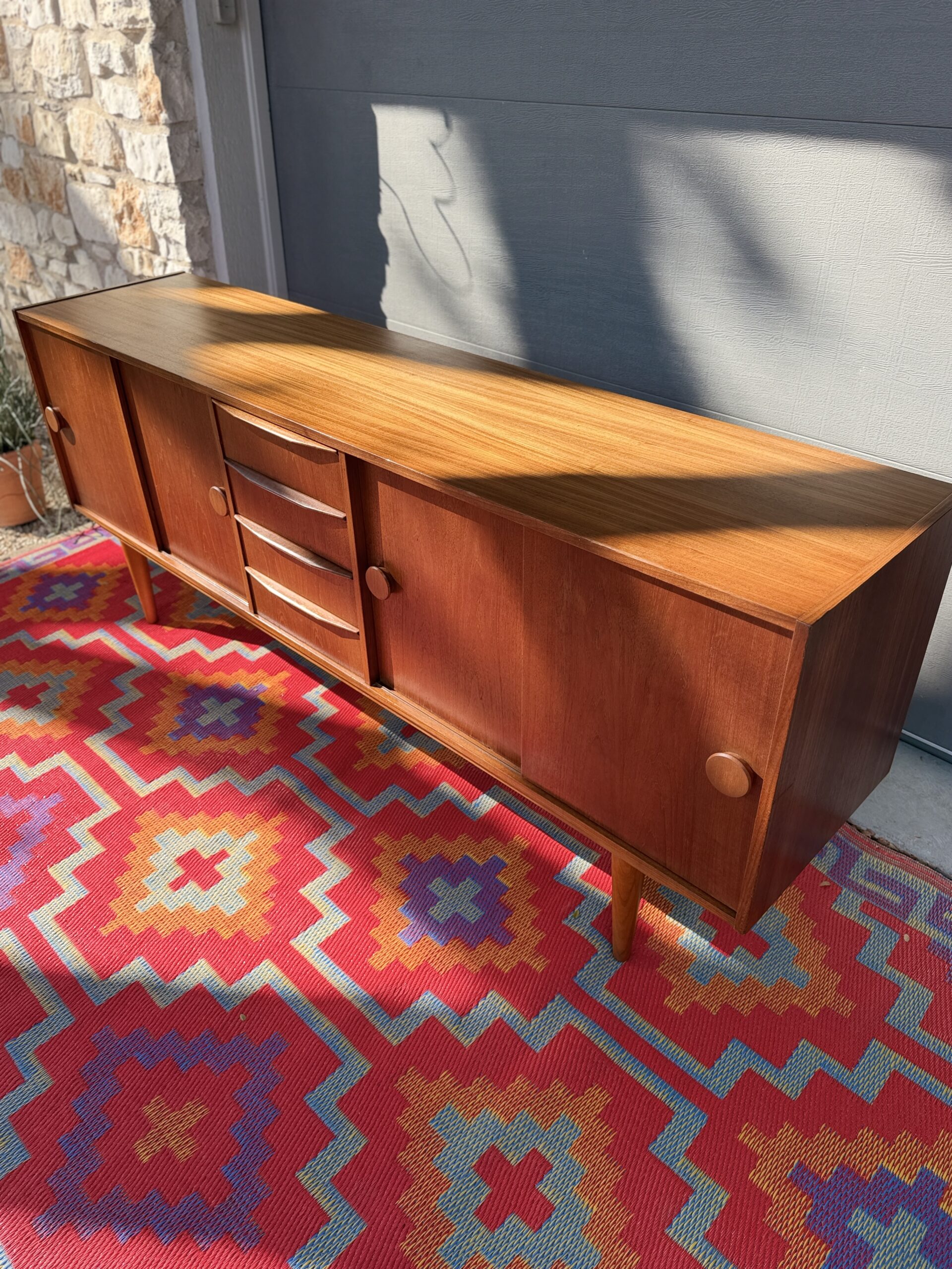 Danish Modern Teak Credenza with Circular Pulls - Image 9